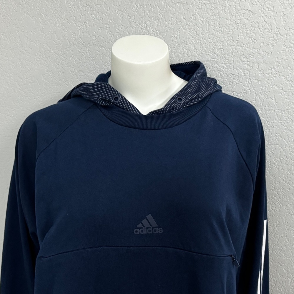 Adidas Navy Sweatshirt Hoodie - Picture 3 of 12